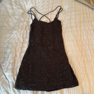 NBD Green Sequined Mini Dress